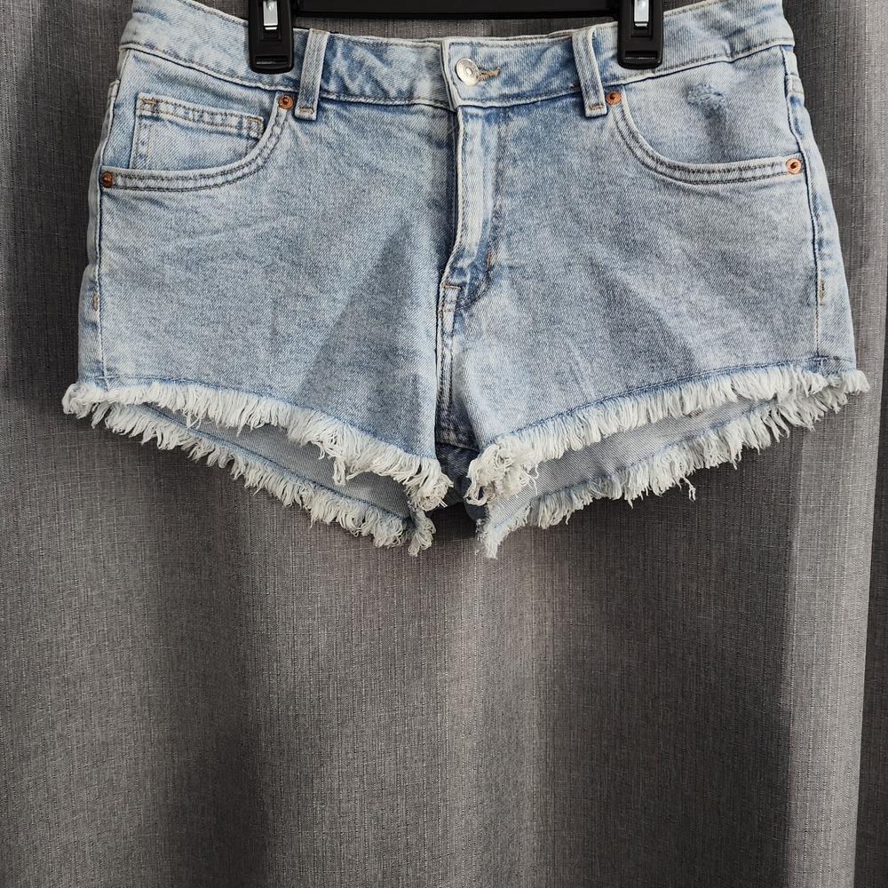 H&M Light Blue Frayed Jean Shorts
